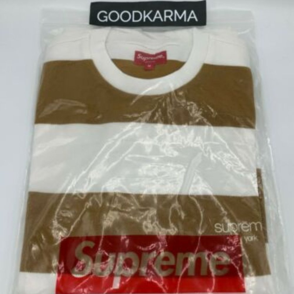 Supreme SS16 Striped Pique Crewneck NEW
